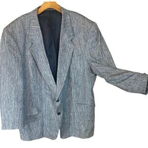 Versini 100% Silk Blazer Jacket Men’s R50 Gray Two Button Made in Dominican